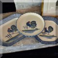K05. Rooster bakeware and serving dishes. 